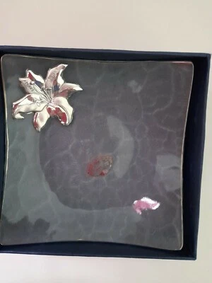 Posacenere vetro argento 925  - Immagine 1 di 4