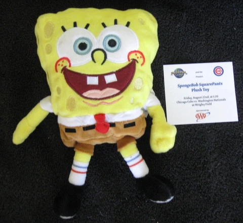 SPONGEBOB SQUAREPANTS PLUSH TOY 2008 Commemorative Chicago Cubs Game Giveaway Cover
