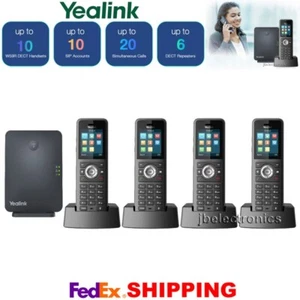 YEALINK W79P IP SIP DECT PHONE SYSTEM - 4 RUGGED IP67 CORDLESS HANDSETS - Picture 1 of 7
