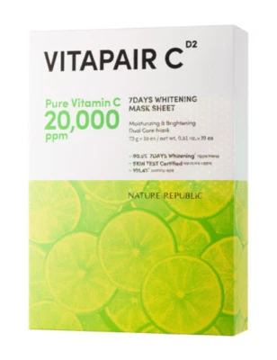 Nature Republic Vitapair C 7days Whitening Mask Sheet 23ml 10ea K-Beauty - Image 1 of 4