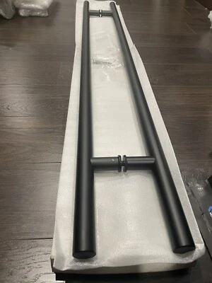 48" Entry Door Pull Handle Black stainless Ladder Handle for glass/wood door  - Image 1 of 4