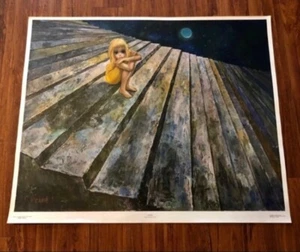 1960’s Margaret Walter Keane ALONE Vintage Mid-Century Lithograph Big Eyes Print - Picture 1 of 9