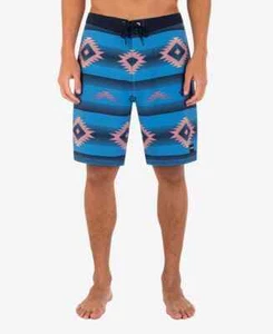 Hurley Men's 32 Board Shorts Weekender 20" Length Blue Quick Dry 4 Way Stretch - Picture 1 of 2