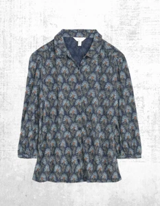 Ex Seasalt Women’s 3/4 Sleeve Jersey Shirt in Scot Thist Embrace Navy - Picture 1 of 6