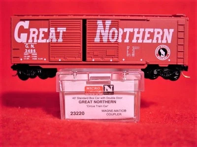 MTL 23220 GREAT NORTHERN 40' DD Box Car 'Circus Car'(1of 10) #3486 'NEW' N-SCALE - Image 1 of 3