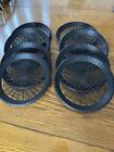 Vintage Set of 8 Plastic Basket Weave Paper Plate Holders 9 3/4” Heat Resistant