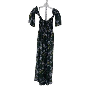 Urban Outfitters Green Purple Floral Print Womens Rayon Jumpsuit S, Preowned - Picture 1 of 7