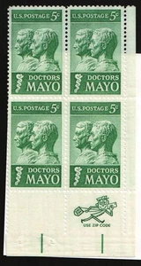 1964 5c Doctors Mayo Platte Viererblock Scott #1251 ST047 - Bild 1 von 1