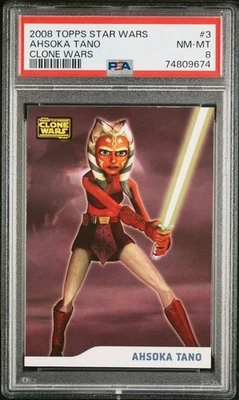 2008 Topps Star Wars: The Clone Wars Ahsoka Tano #3 Rookie Card PSA NEAR MINT 8 - Image 1 of 2
