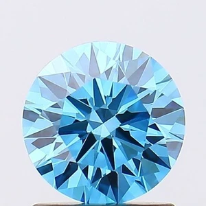 Round 1.19 Ct Fancy Vivid Blue VS1 IGI Certified Lab Grown CVD Diamond - Picture 1 of 10