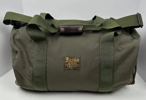 Filson Nylon Duffle Bag Otter Green Barrel Pack 20019934 Leather Handle RARE - Picture 1 of 24