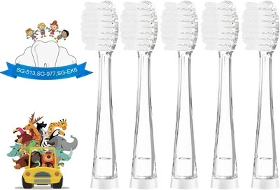 5Pcs Children's Replacement Toothbrush Heads - Compatible with SEAGO SG-513/977 - Image 1 of 4