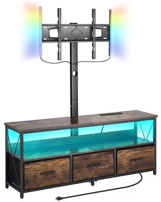 Uimoso 52" TV Stand with Mount for up to 75 in TVs with 3 Drawers & LED Lights - Image 1 of 4