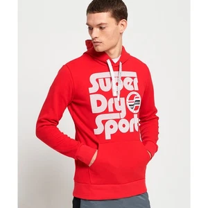 Superdry Secco Herren Sweatshirt Rot Größe M Medium Kapuze Langarm Hoodie - Bild 1 von 14