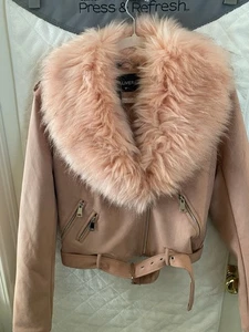 Bellivera Damen rosa Wildlederimitat Lederjacke Gr. Medium NEU Motorrad Biker - Bild 1 von 21