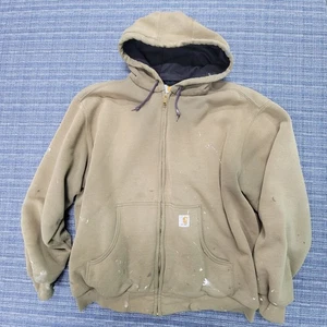 Carhartt Rain Defender Sudadera Térmica Marrón con Capucha Para Hombres 2XL? Cremallera Trasera - Imagen 1 de 13