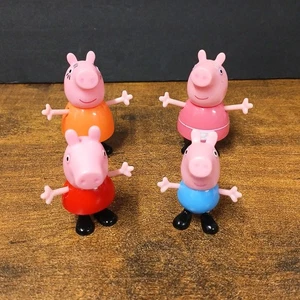 Lot of 4 Peppa Pig Figures w/ Movable Arms & Legs - Picture 1 of 5