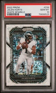 Jalen Hurts 2022 Panini Prizm #224 White Sparkle Prizm SSP PSA Gem Mint 10! - Picture 1 of 2