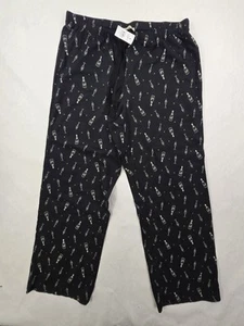 Ann Taylor LOFT Pyjamahose Gr. Lg Kordelzug Lounge schwarz champagner Print Neu mit Etikett - Bild 1 von 8
