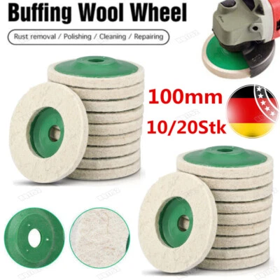 10/20St Polierscheibe Wollpolierscheibe Wolle Schwabbelscheibe Filzscheibe 100mm - Bild 1 von 4