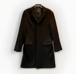 J Crew Wool Overcoat Mens 38 Black Top Coat - Picture 1 of 11