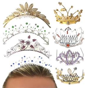Tiara Combs Ladies Dance Ballet Stage Crystal Crown Head Piece Hair Accessories - Picture 1 of 128