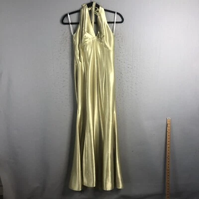 Vestido Formal Vintage Jessica McClintock para Gunne Sax Jr. 7 Verde Lima Y2K Brillo Foto 1 de 4