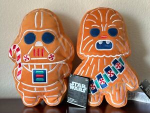 Disney Star Wars Darth Vader and Chewbacca Holiday Gingerbread Scented Plush NWT