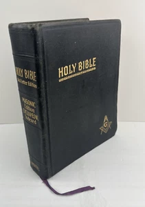 Holy Bible KJV Cyclopedic Masonic Edition Hertel 1960 Red Letter Freemason LARGE - Picture 1 of 13