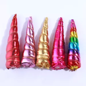 50PCS 13CM Glitter Felt Unicorn Horn For Headbands Unicorn Ears Kids Birthday - Picture 1 of 8