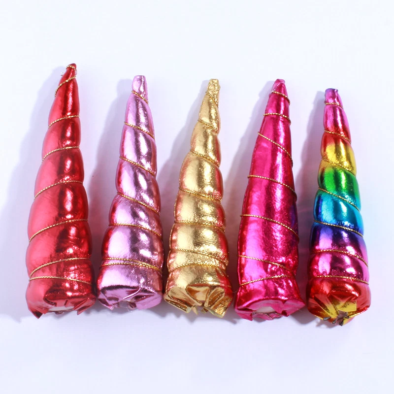 120PCS 13CM Glitter Felt Unicorn Horn For Headbands Unicorn Ears Kids Birthday - Image 1 of 4