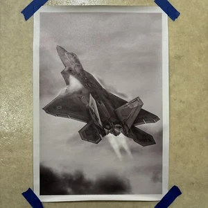 Jet da Caccia Aereo Militare ✅ Poster Tela Wall Art Uomo Caverna ✅ 12x18 Senza Cornice - Foto 1 di 4