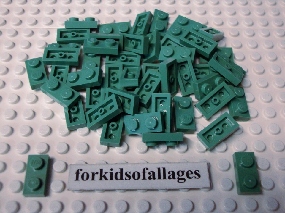 50 Placas Lego Verde Arena 1x2 Parte #3023 Estatua de la Libertad Arquitectura Color Foto 1 de 1