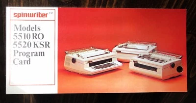 NEC - Spinwriter Models 5510 RO 5520 KSR Program Card - Image 1 of 4