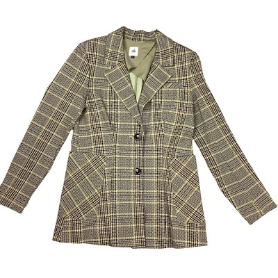 Chaqueta Blazer Cabi Pastime a Cuadros Para Mujer 4 Amarillo Marrón Negro Elegante Informal Foto 1 de 4