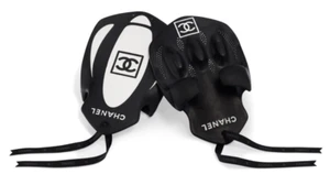 CHANEL Rare Sport Collection Black White Rubber Swimming Hand Pair Paddle Set - Picture 1 of 9