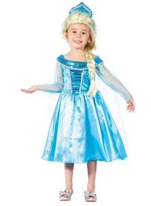 Winterprinzessin Kinderkostüm - Glänzendes, hellblaues Kleid im Frozen-Look - Bild 1 von 2