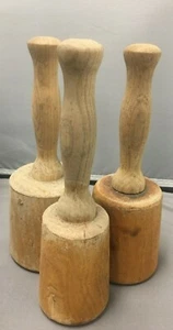 3er Set Vintage Holz Bildhauer Schlägel - 10" Höhe - Bild 1 von 3