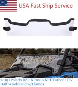 2019 + Polaris RZR XP1000 XPT TurboS UTV Half WINDSHIELD w/ Clamps - Picture 1 of 7