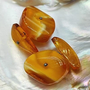 UdSSR Vintage Bernstein Manschettenknöpfe. Baltischer Bernstein Amber Manschettenknöpfe, 6 g - Bild 1 von 8