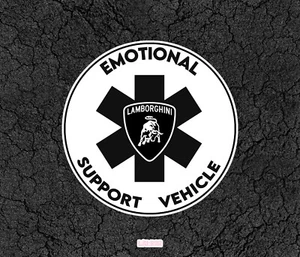 Lambo Emotional Support Vehicle - Car Sticker For Window, Bumper or Others - Picture 1 of 3