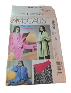 McCall's M6160 copricostume in pile, scialle, coperta, stivaletti modello taglia unica NON TAGLIATO - Foto 1 di 5