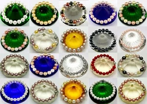 Armbänder,echte Muschelkern Perlen Arm-Band L.17-26 cm 1 St. P. Ø 8,10,12 mm neu - Bild 1 von 20