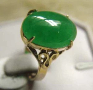 Anillo de piedras preciosas ovaladas naturales de jade/ágata incrustaciones de cuentas de ágata AAA+ - Imagen 1 de 19