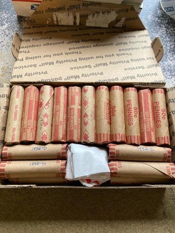 1958-D LINCOLN WHEAT CENT PENNY 30 ROLLS (1,500 coins)  nice condition Cover
