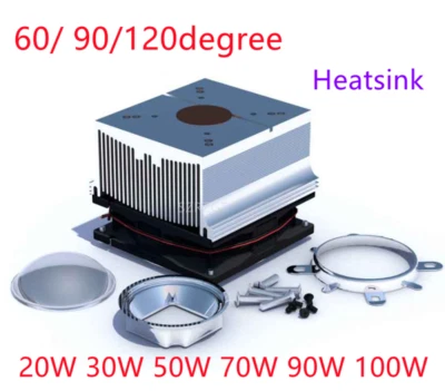 20W 30W 50W 100W LED COB Aluminium Heat Sink +Cooling Fan For Heat work - Image 1 of 4