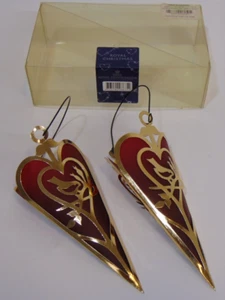 Royal Copenhagen geriffelter Weihnachtsschmuck Herzen hängend Made Queen Denmark - Bild 1 von 12