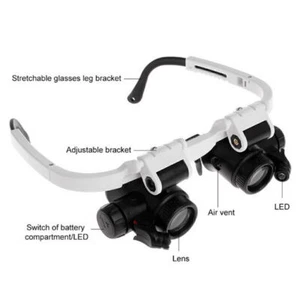 2 LED 8X 15X 23X Adjustable Lens Jewelry Watch Repair Magnifier Head Eye Loupe - Picture 1 of 12