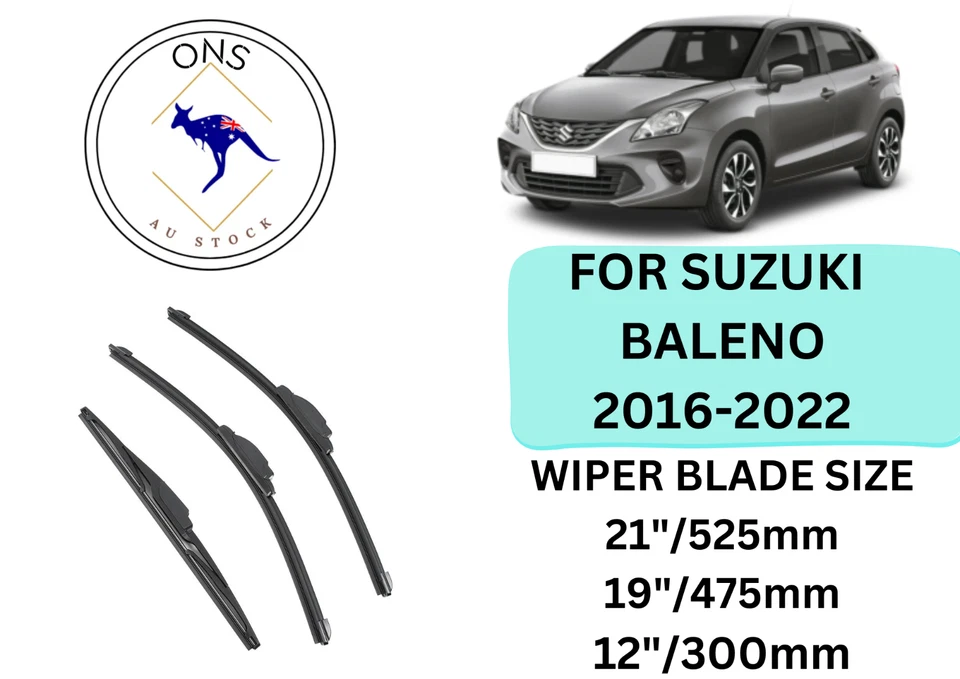 WIPER BLADES FOR SUZUKI BALENO 2016-2022 (EW) HATCH - image 1 of 4