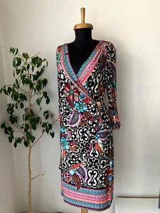 Joseph Ribkoff  Floral Multicoloured Stretch Dress  3/4 Sleeve size  UK14  US12 - Picture 1 of 10